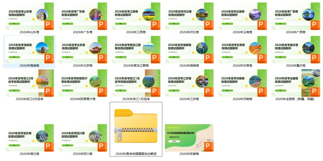 2020-2026年高考地理试题分析课件汇总-第1张图片-四季读书网