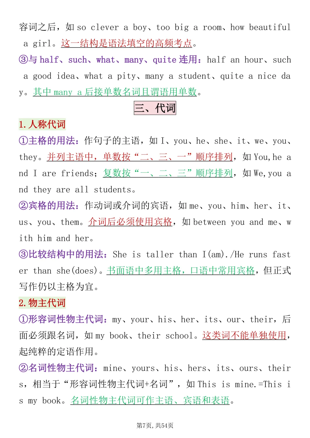 高考英语一轮复习全套笔记打印版,很全很详细!-第7张图片-四季读书网