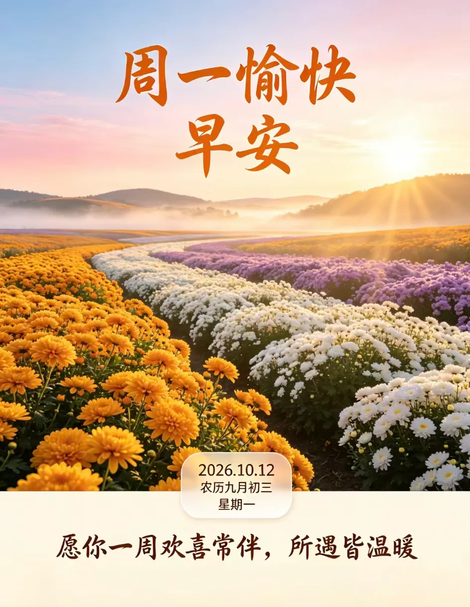 诗词丨九月初三,金秋送福,祝你福运绵长,平安喜乐,万事皆称心,生活幸福美满-第3张图片-四季读书网