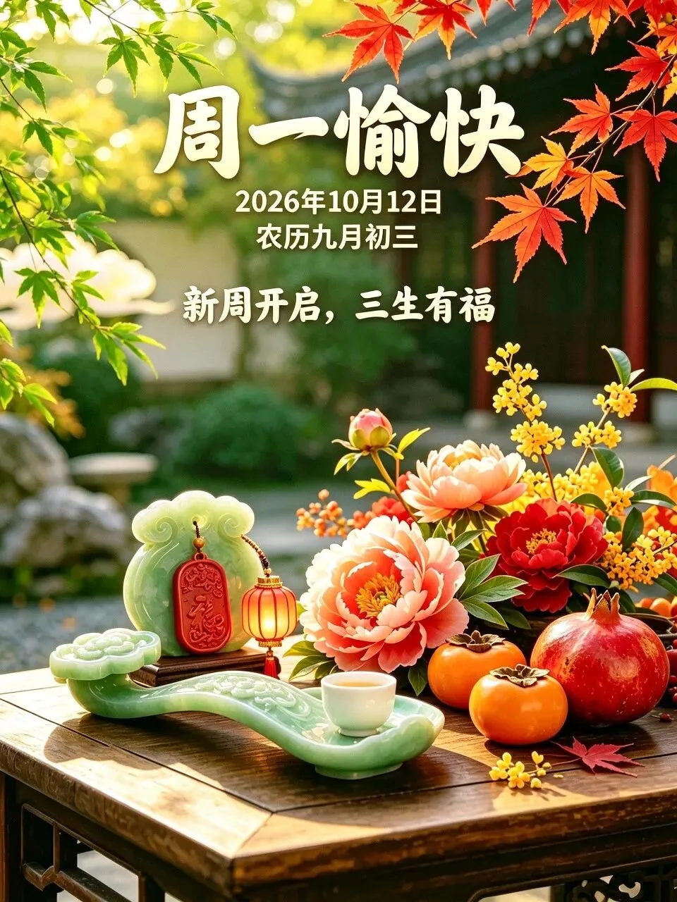 农历九月初三,秋纳吉光,愿你三喜临门,两全和顺,久伴安康,岁岁得福-第1张图片-四季读书网