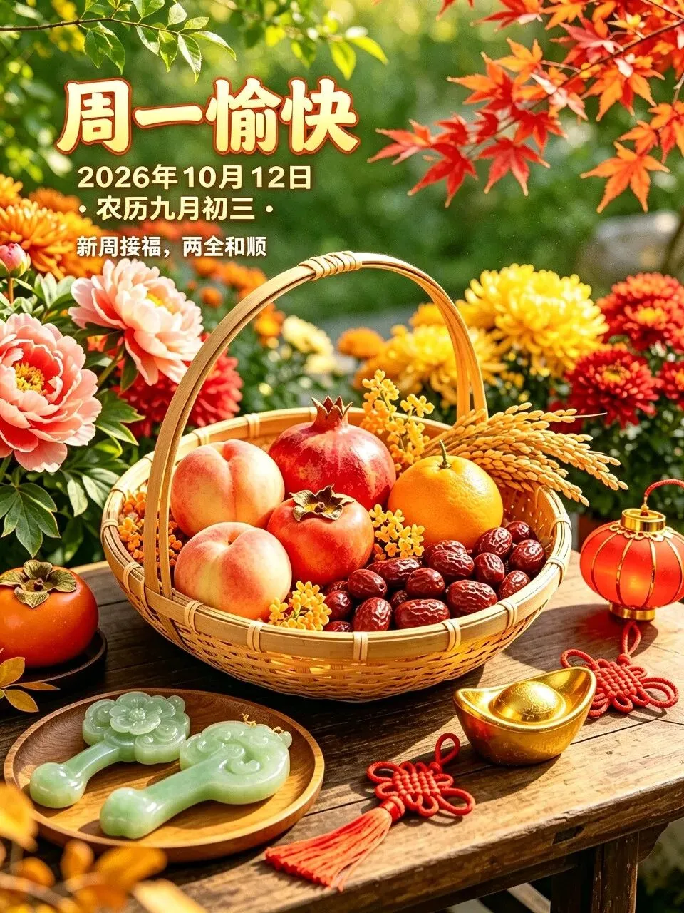 农历九月初三,秋纳吉光,愿你三喜临门,两全和顺,久伴安康,岁岁得福-第3张图片-四季读书网