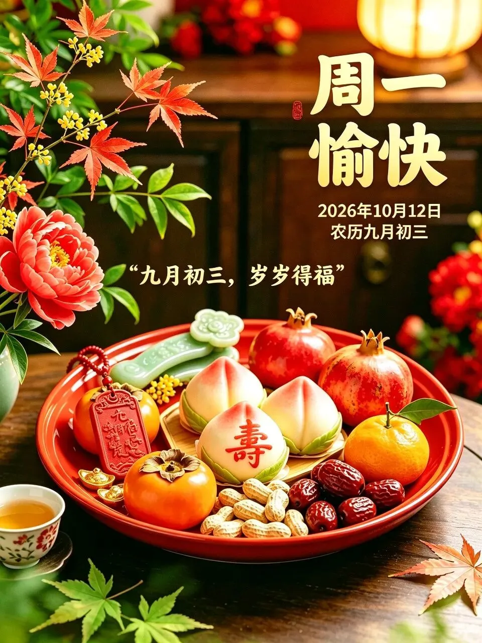 农历九月初三,秋纳吉光,愿你三喜临门,两全和顺,久伴安康,岁岁得福-第4张图片-四季读书网