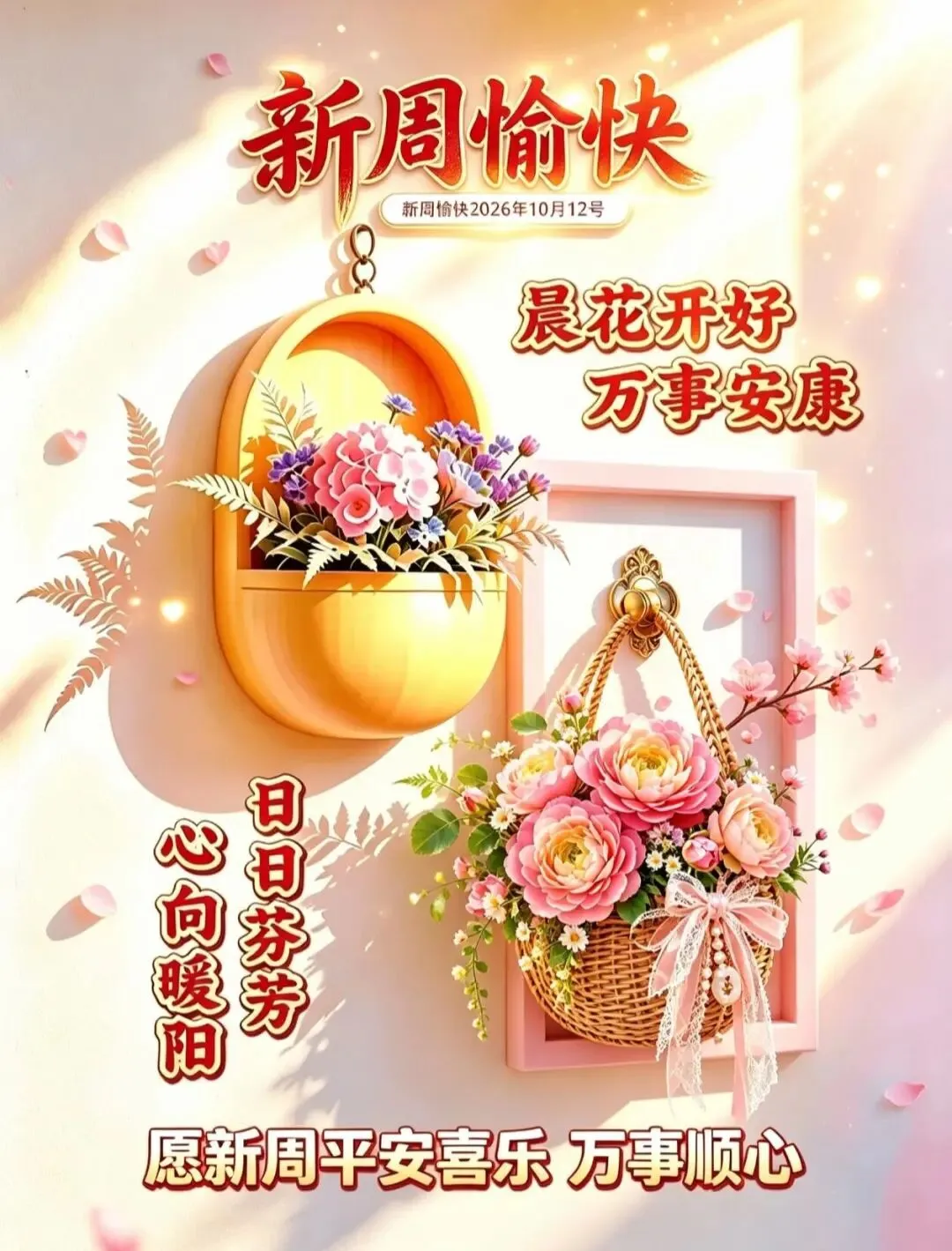 “新周快乐(农历九初三),发一条不一样的朋友圈,愿新周平安喜乐,万事顺心!”-第6张图片-四季读书网