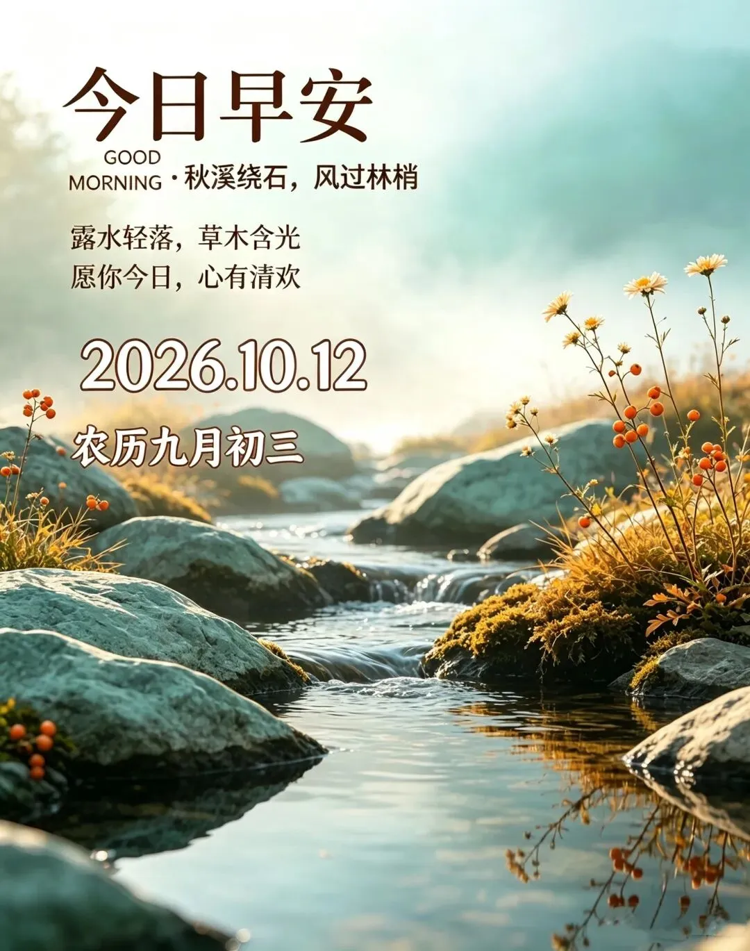 农历九月初三日丨诗词,月弯露白,愿你心情舒畅,万事顺心,家人和睦,三餐烟火暖,时时皆幸福-第3张图片-四季读书网