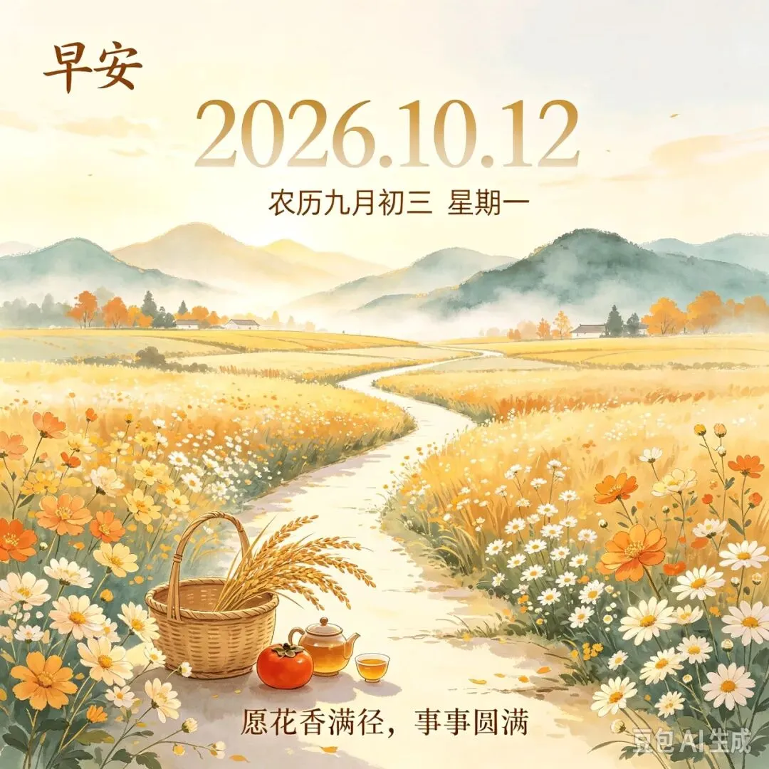 农历九月初三,愿你三餐四季温暖,秋日安好,新周顺遂,每一天都过的幸福如意!-第1张图片-四季读书网