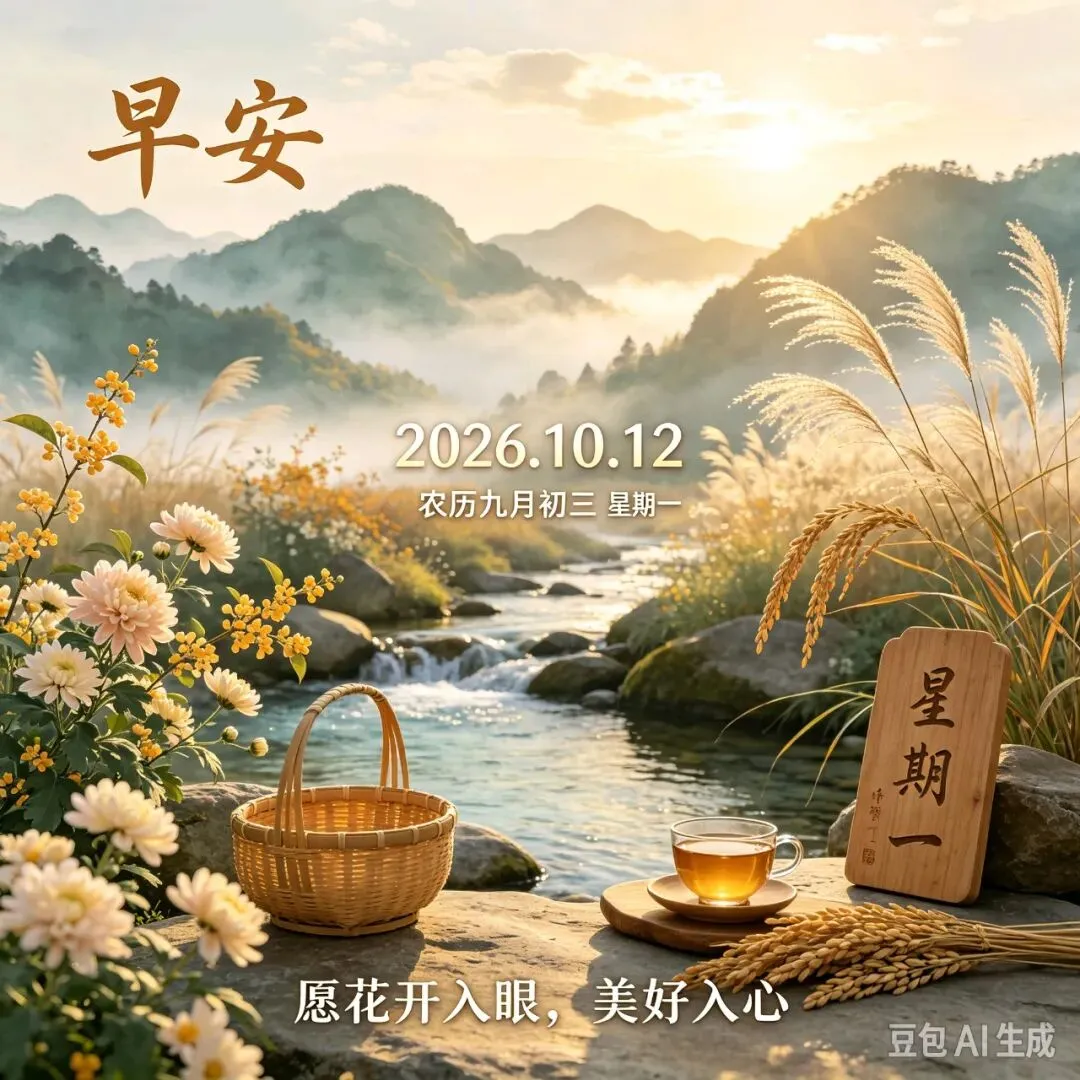 农历九月初三,愿你三餐四季温暖,秋日安好,新周顺遂,每一天都过的幸福如意!-第5张图片-四季读书网
