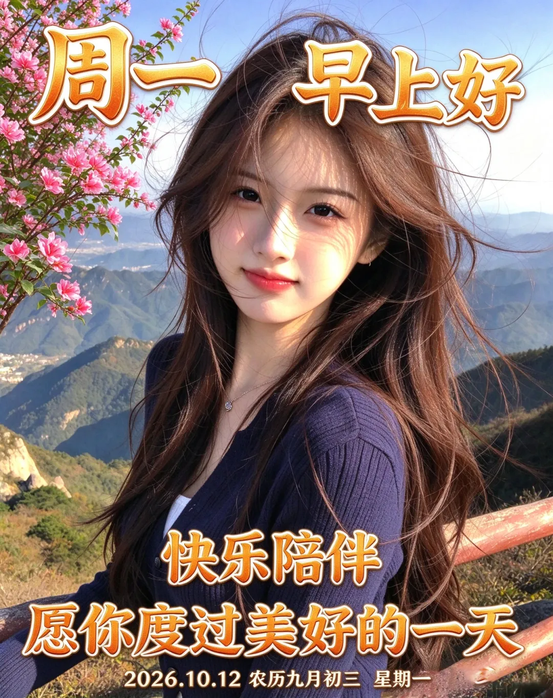 2026年10月12日 农历九月初三, 周一早安图片,周一早安祝福语大全 十月早安-第2张图片-四季读书网