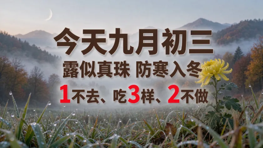 "可怜九月初三夜,露似真珠月似弓"——今日九月初三,老话说"九月怕",记住"1不去、吃3样、2不做"-第3张图片-四季读书网 "可怜九月初三夜,露似真珠月似弓"——今日九月初三,老话说"九月怕",记住"1不去、吃3样、2不做"-第3张图片-四季读书网