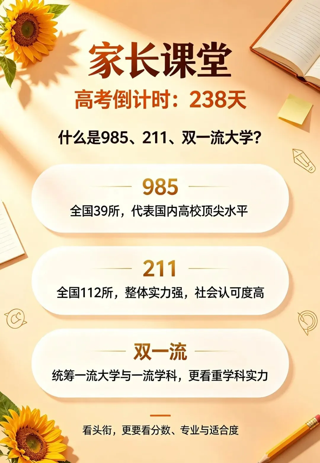 【家长课堂】高考倒计时 238 天:什么是 985、211、双一流大学-第1张图片-四季读书网 【家长课堂】高考倒计时 238 天:什么是 985、211、双一流大学-第1张图片-四季读书网