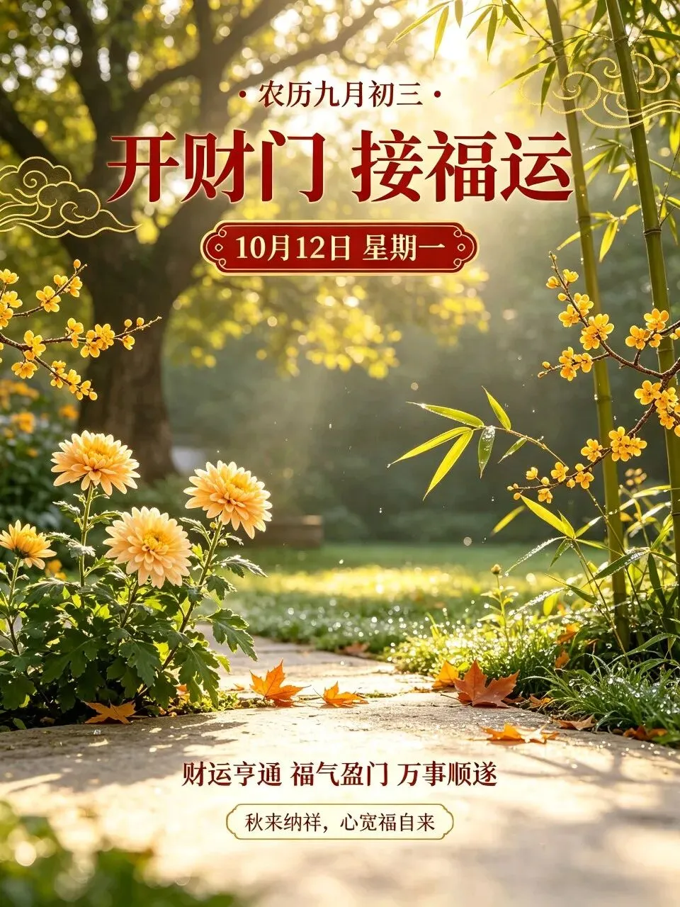 吉言|九月初三,愿你静心纳祥,身安财稳万事顺-第1张图片-四季读书网