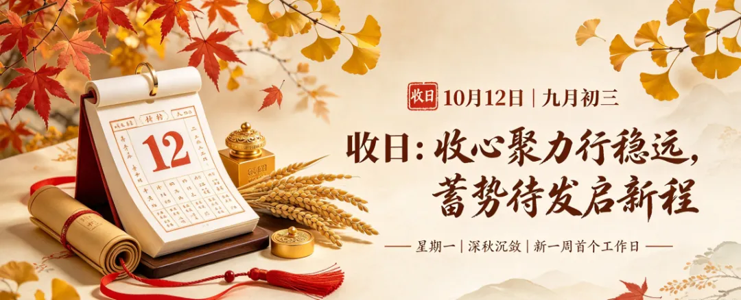 10月12日|九月初三:收心聚力行稳远,蓄势待发启新程-第1张图片-四季读书网