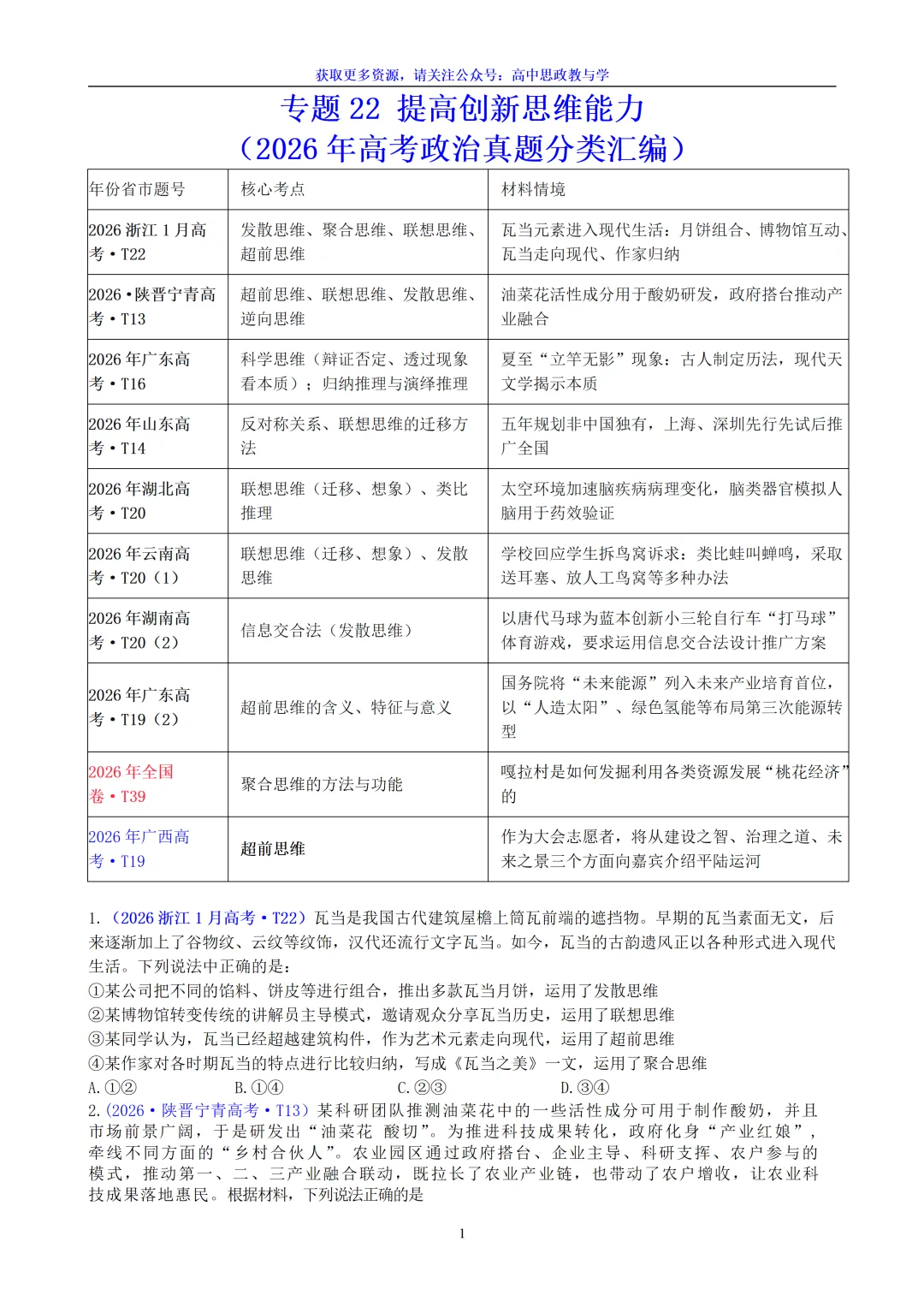 五年(2022-2026)高考政治真题分类汇编(7本书22个专题按单元分类)-第72张图片-四季读书网 五年(2022-2026)高考政治真题分类汇编(7本书22个专题按单元分类)-第72张图片-四季读书网