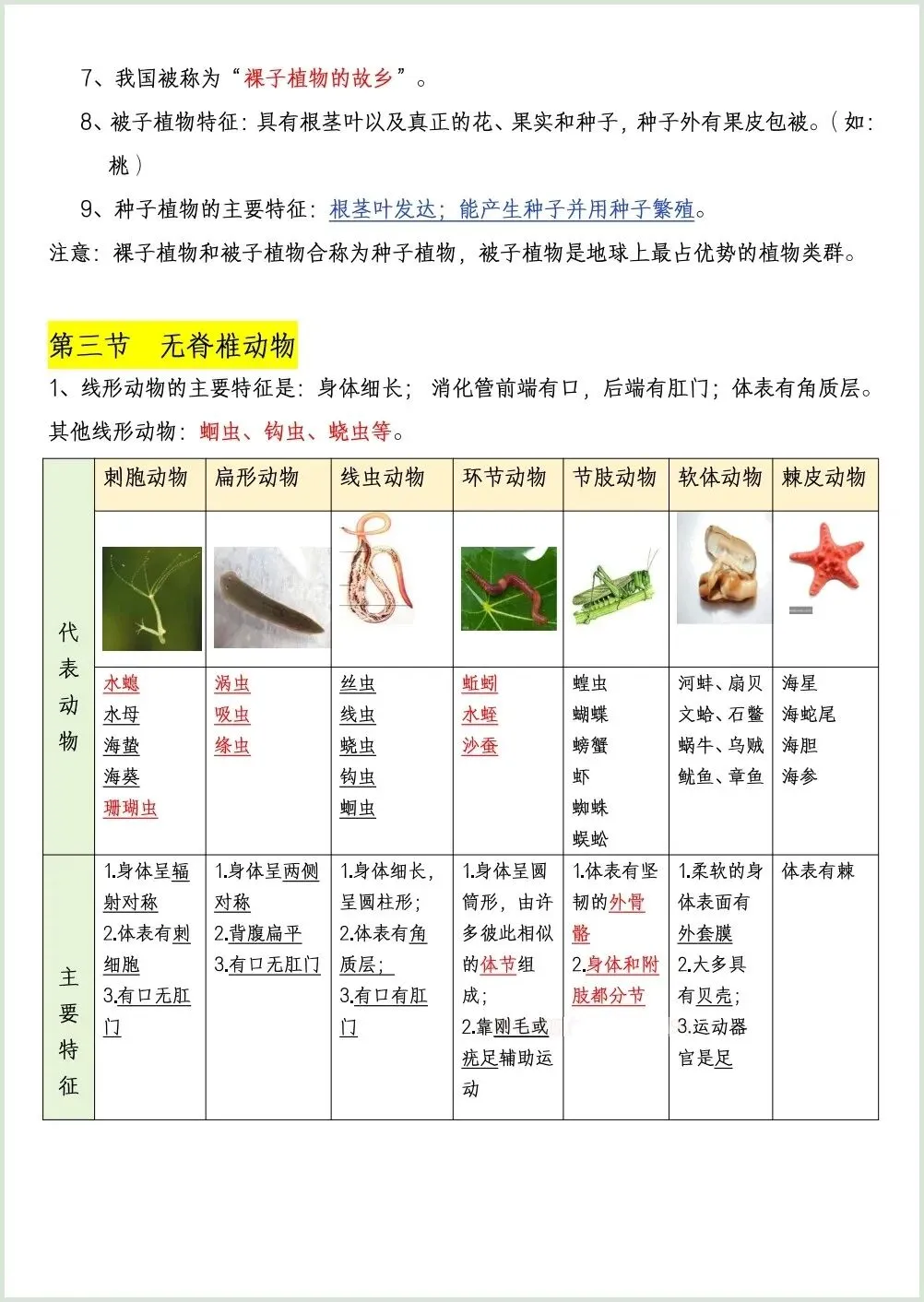 初一新七上生物全册知识点背读总结(冀少版)电子打印版!(2026 新版本)-第8张图片-四季读书网
