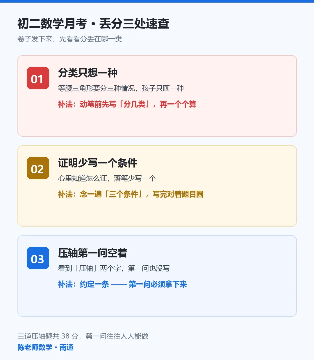 田家炳初二月考卷,丢分集中在三处-第1张图片-四季读书网
