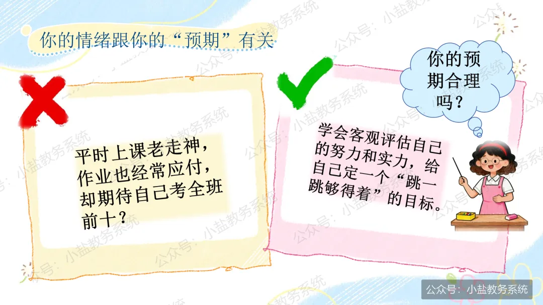 期中考后复盘心态调整主题班会:学生不再只盯着分数看了【34页PPT】-第7张图片-四季读书网