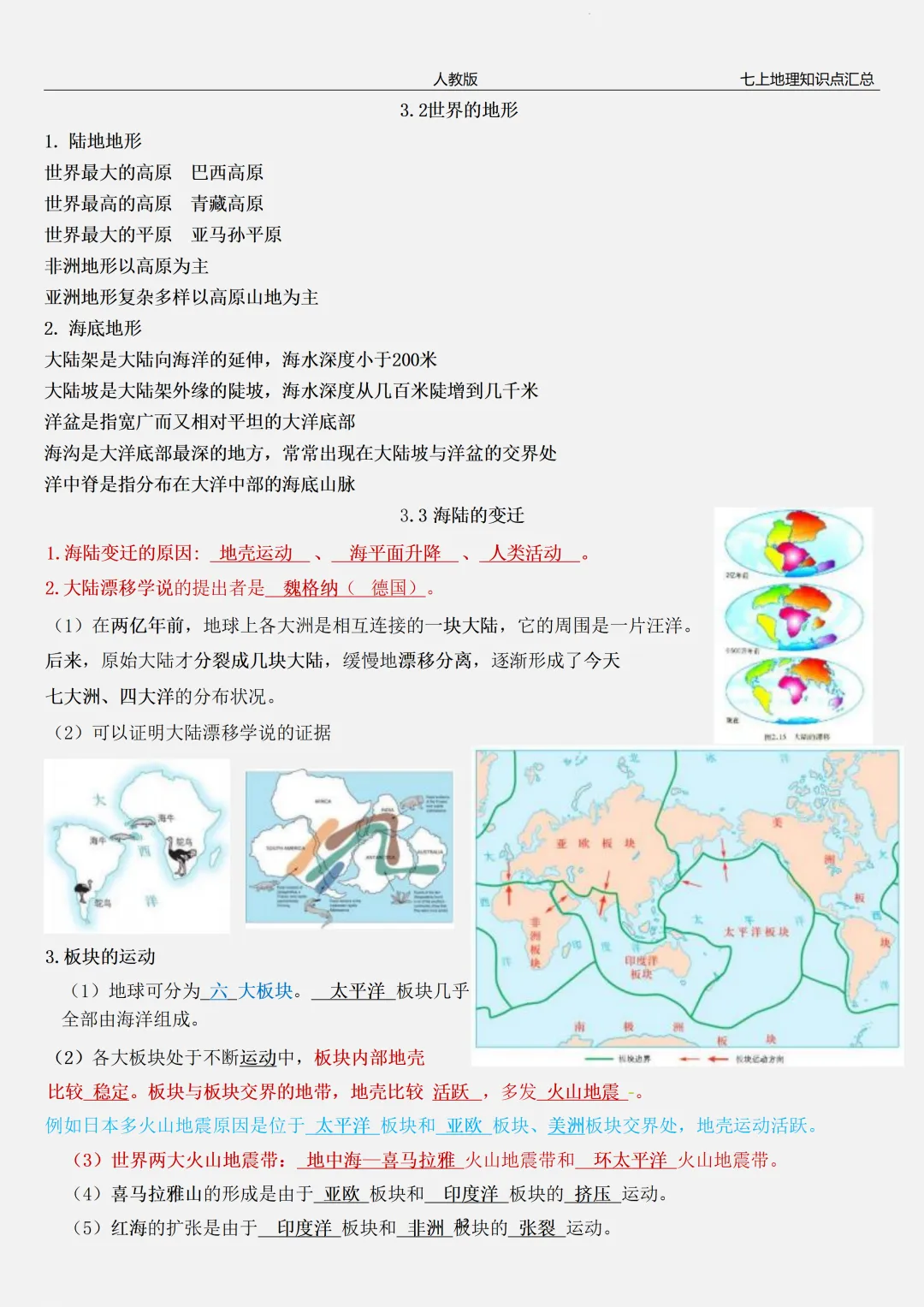 【初一】2026秋七年级上册地理全册常考重点知识梳理汇总,有高清完整版可打印-第16张图片-四季读书网 【初一】2026秋七年级上册地理全册常考重点知识梳理汇总,有高清完整版可打印-第16张图片-四季读书网