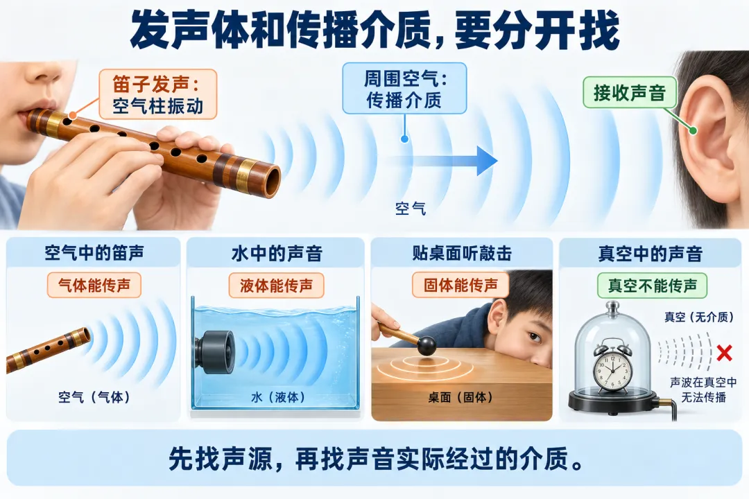 初二物理|声现象小结12题:发声、传声和声音特性逐题分清-第2张图片-四季读书网 初二物理|声现象小结12题:发声、传声和声音特性逐题分清-第2张图片-四季读书网