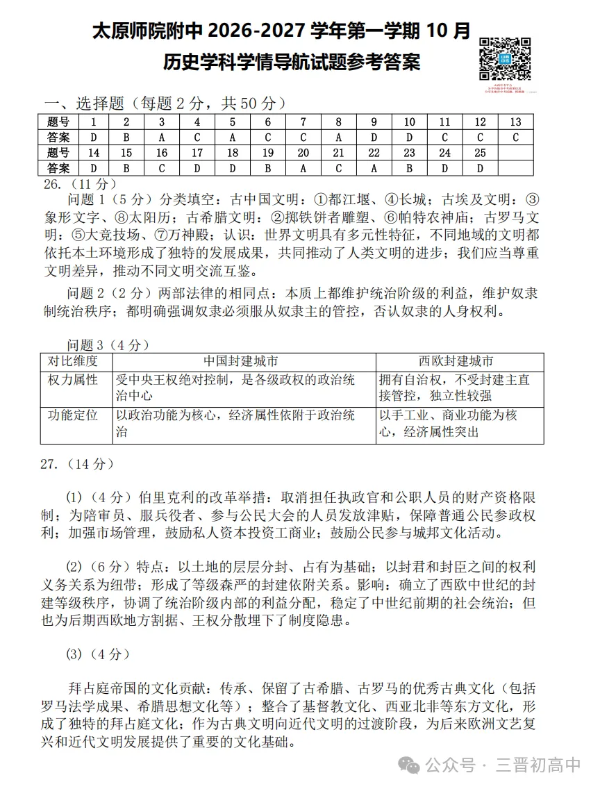 【初三月考】太原师院附中、太原五中2026-2027学年第一学期10月试题及答案!-第43张图片-四季读书网 【初三月考】太原师院附中、太原五中2026-2027学年第一学期10月试题及答案!-第43张图片-四季读书网