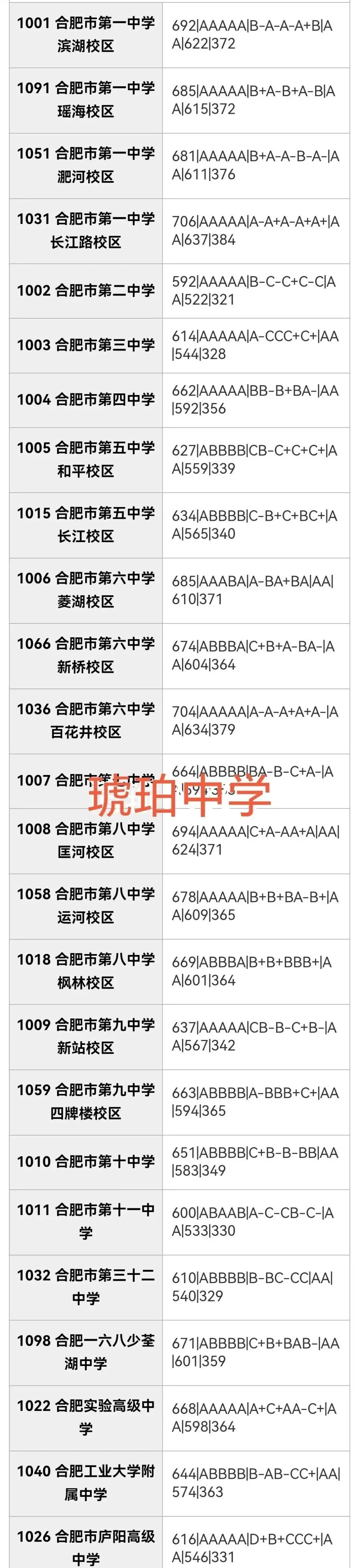 合肥市区2026年中考部分初中学校省示范高中指标到校情况,仅供参考!-第32张图片-四季读书网