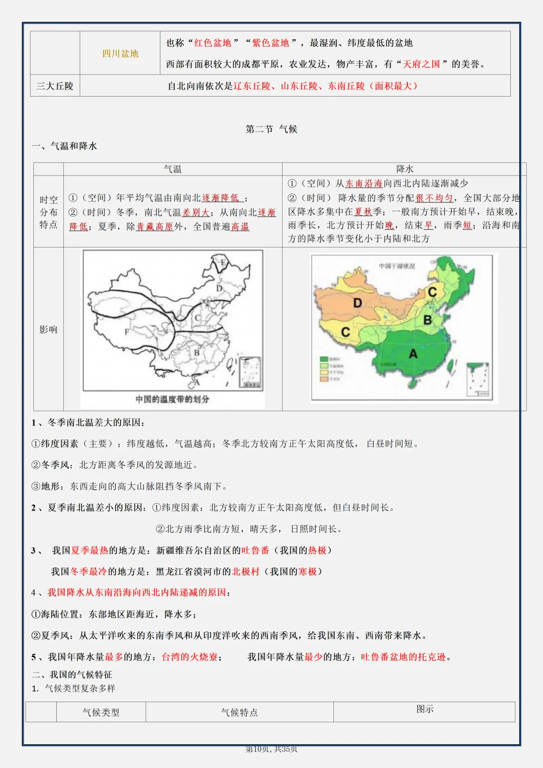 【初二】2026新教材八年级上册地理全册必背知识点汇总(高清版可打印)-第14张图片-四季读书网