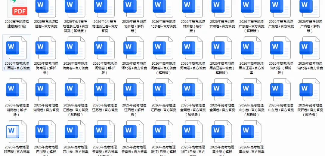 21套2026年高考地理官方答案真题及分类汇编-第1张图片-四季读书网