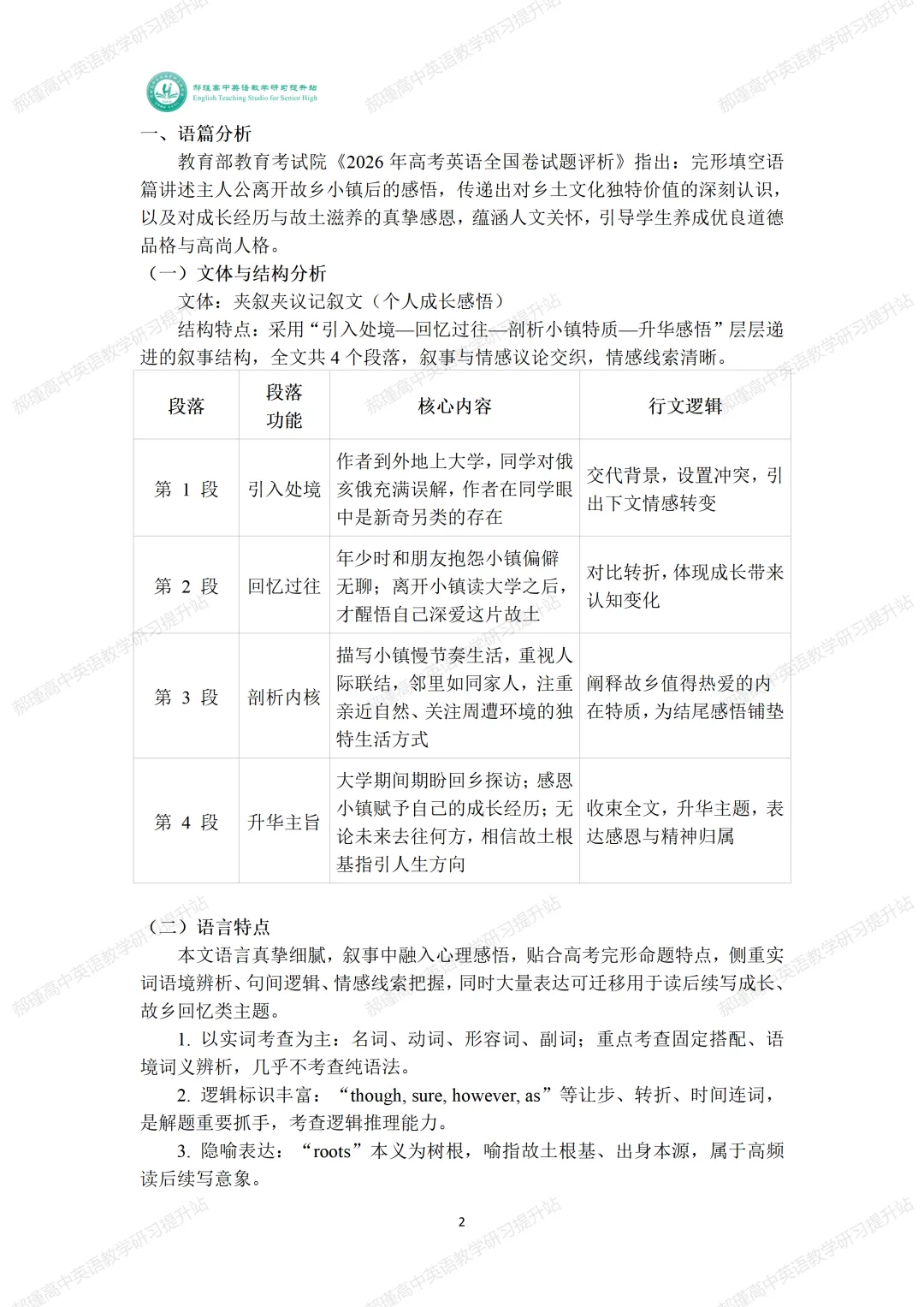 真题深研・精准备考—2026年高考全国Ⅰ卷完形填空-第3张图片-四季读书网