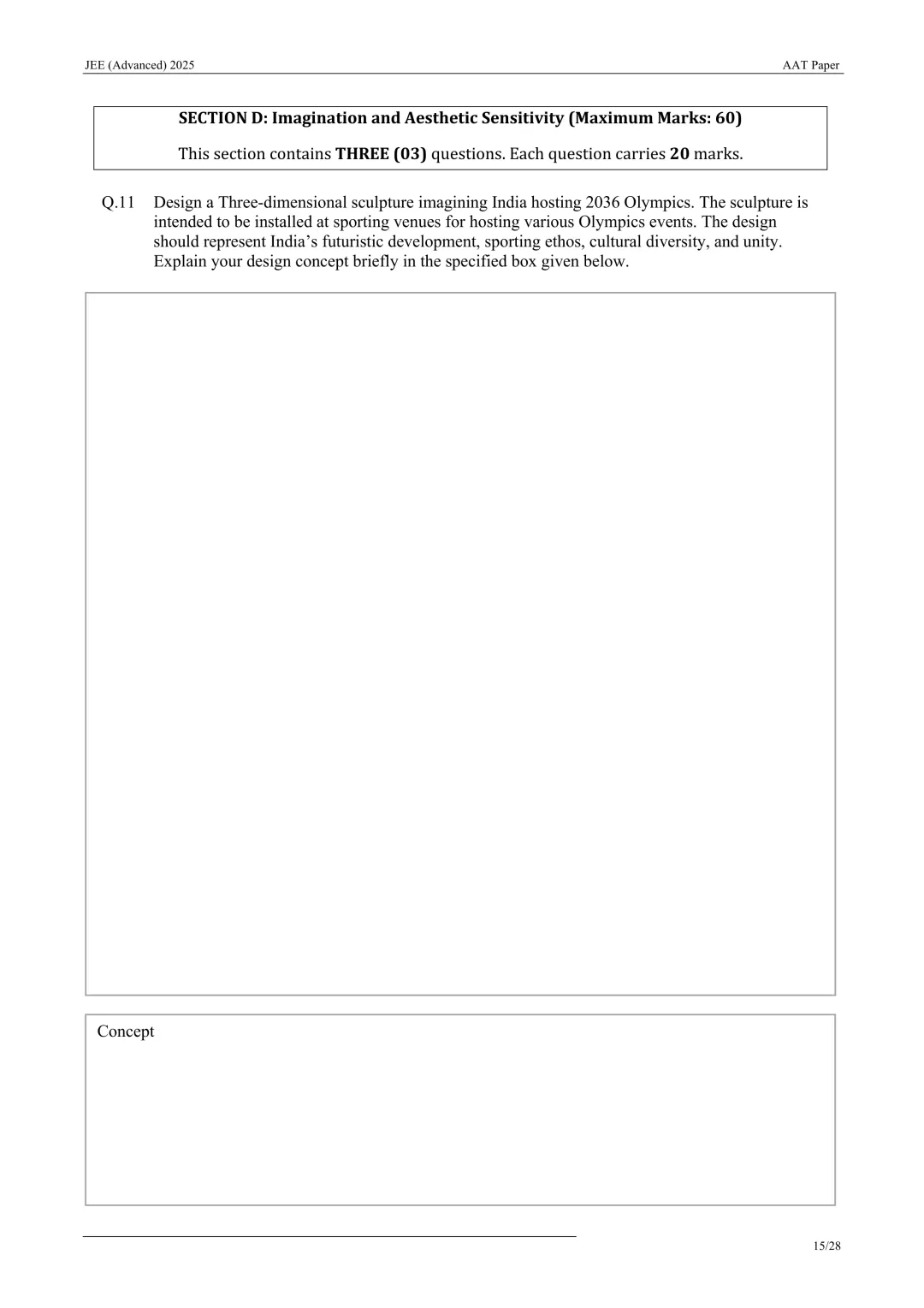 真题 I 《2025印度高考(建筑设计类专业)》(印度理工学院联合入学考试)-第15张图片-四季读书网