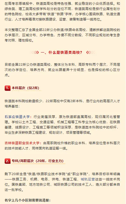 【高考志愿】全国22所 ＂铁道＂ 大学完整名单:本科仅2所,想进铁路局的必看-第2张图片-四季读书网