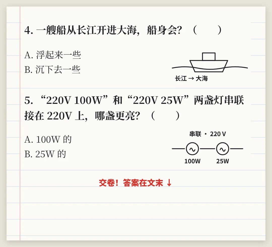 家长先别急着辅导:这 5 道中考物理题,你能对几道?-第2张图片-四季读书网