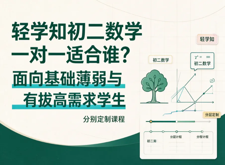 初二数学一对一适合谁?轻学知分科专职教学分层定制课程-第1张图片-四季读书网