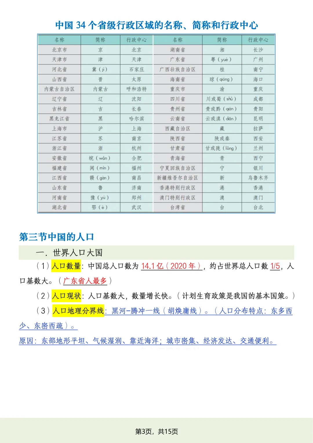 初二2026新【八上地理】湘教版全册必背常考知识点总结(完整版可打印)-第5张图片-四季读书网