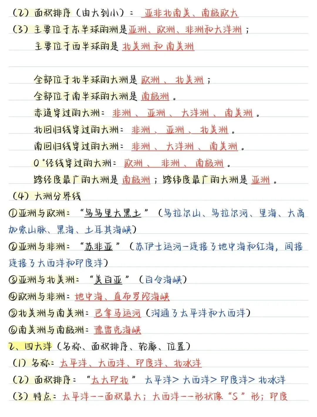 初一新七上地理全册核心笔记知识背读总结电子打印版!(2026 新版本)-第7张图片-四季读书网