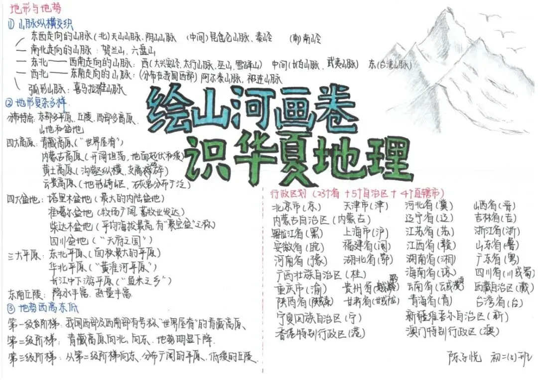 初二地理:绘山河画卷·识华夏地理 | 顺德一中外国语学校项目式学习作业展示(六)-第6张图片-四季读书网