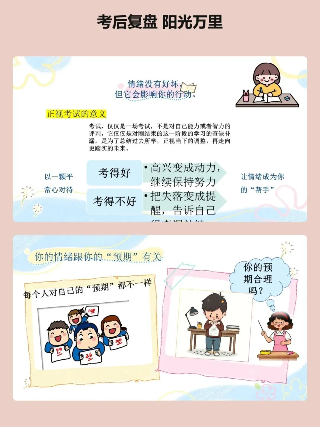 期中考后复盘心态调整主题班会:别再只说「下次努力点」了:考后复盘要分三步走【34页PPT】-第4张图片-四季读书网