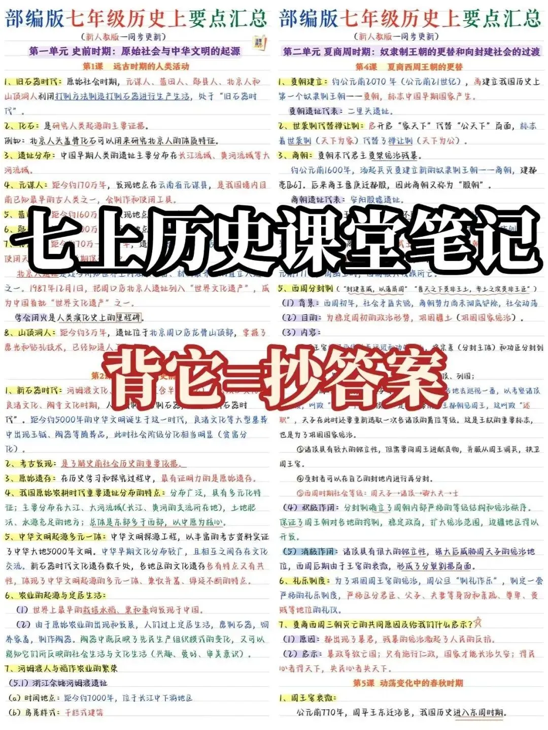 初一新七上历史全册核心笔记知识背读总结电子打印版!(2026 新版本)-第1张图片-四季读书网 初一新七上历史全册核心笔记知识背读总结电子打印版!(2026 新版本)-第1张图片-四季读书网