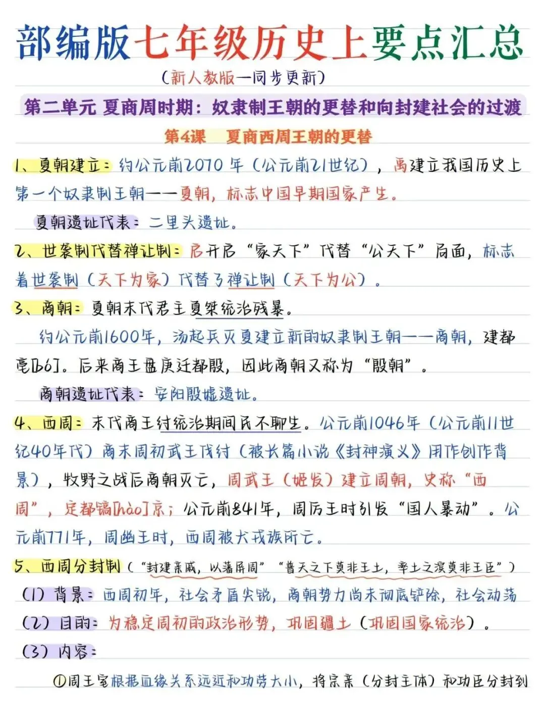 初一新七上历史全册核心笔记知识背读总结电子打印版!(2026 新版本)-第4张图片-四季读书网 初一新七上历史全册核心笔记知识背读总结电子打印版!(2026 新版本)-第4张图片-四季读书网