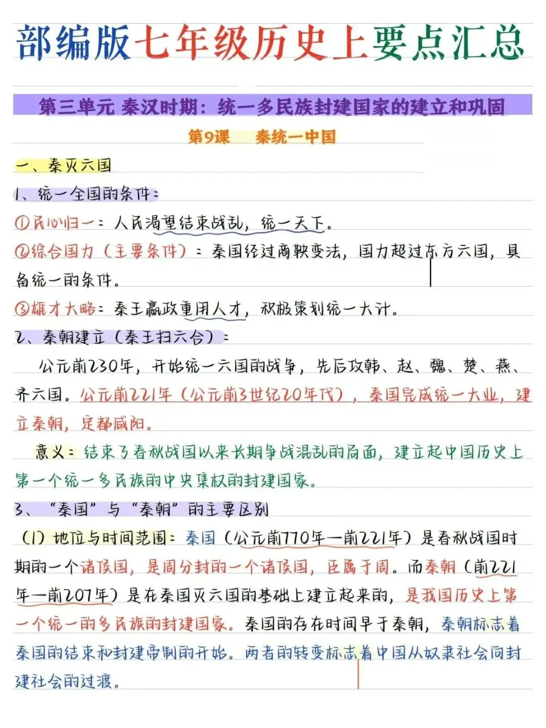 初一新七上历史全册核心笔记知识背读总结电子打印版!(2026 新版本)-第6张图片-四季读书网 初一新七上历史全册核心笔记知识背读总结电子打印版!(2026 新版本)-第6张图片-四季读书网