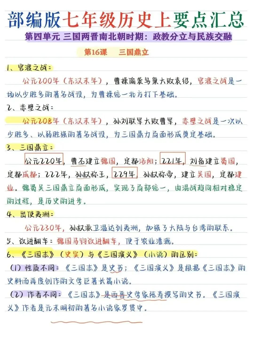 初一新七上历史全册核心笔记知识背读总结电子打印版!(2026 新版本)-第8张图片-四季读书网 初一新七上历史全册核心笔记知识背读总结电子打印版!(2026 新版本)-第8张图片-四季读书网