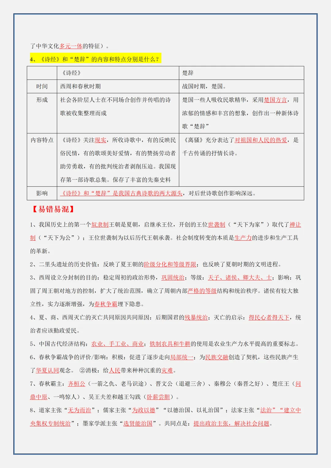 【初一】新版七上历史全册必背考点知识清单总结,完整版可打印(2026)-第12张图片-四季读书网 【初一】新版七上历史全册必背考点知识清单总结,完整版可打印(2026)-第12张图片-四季读书网