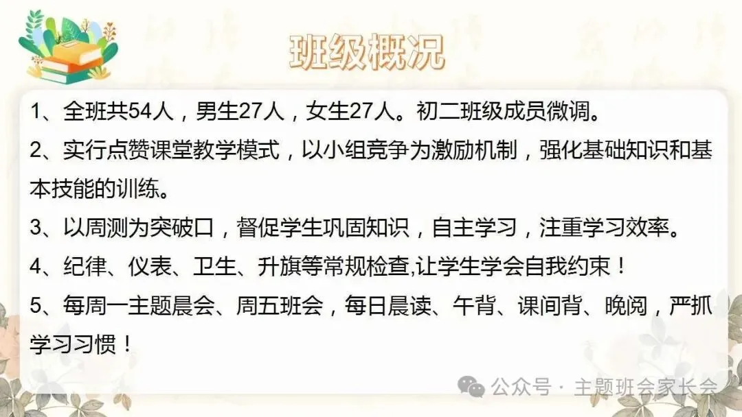 【初二】八年级上秋季家长会ppt:携手同行,共护成长.(含发言稿)-第6张图片-四季读书网 【初二】八年级上秋季家长会ppt:携手同行,共护成长.(含发言稿)-第6张图片-四季读书网