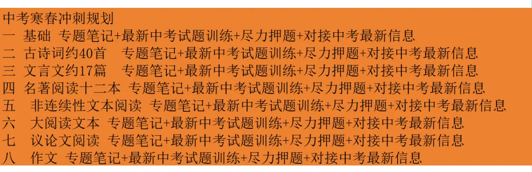 凯伦大师语文精品高端中考精英班初中版2027年寒春大纲(新7-9年级)-第5张图片-四季读书网