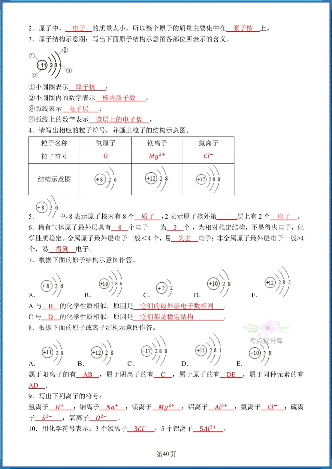26秋初三人教版 九年级上册化学《全册知识点汇总》背诵+默写 共58页 可打印-第10张图片-四季读书网