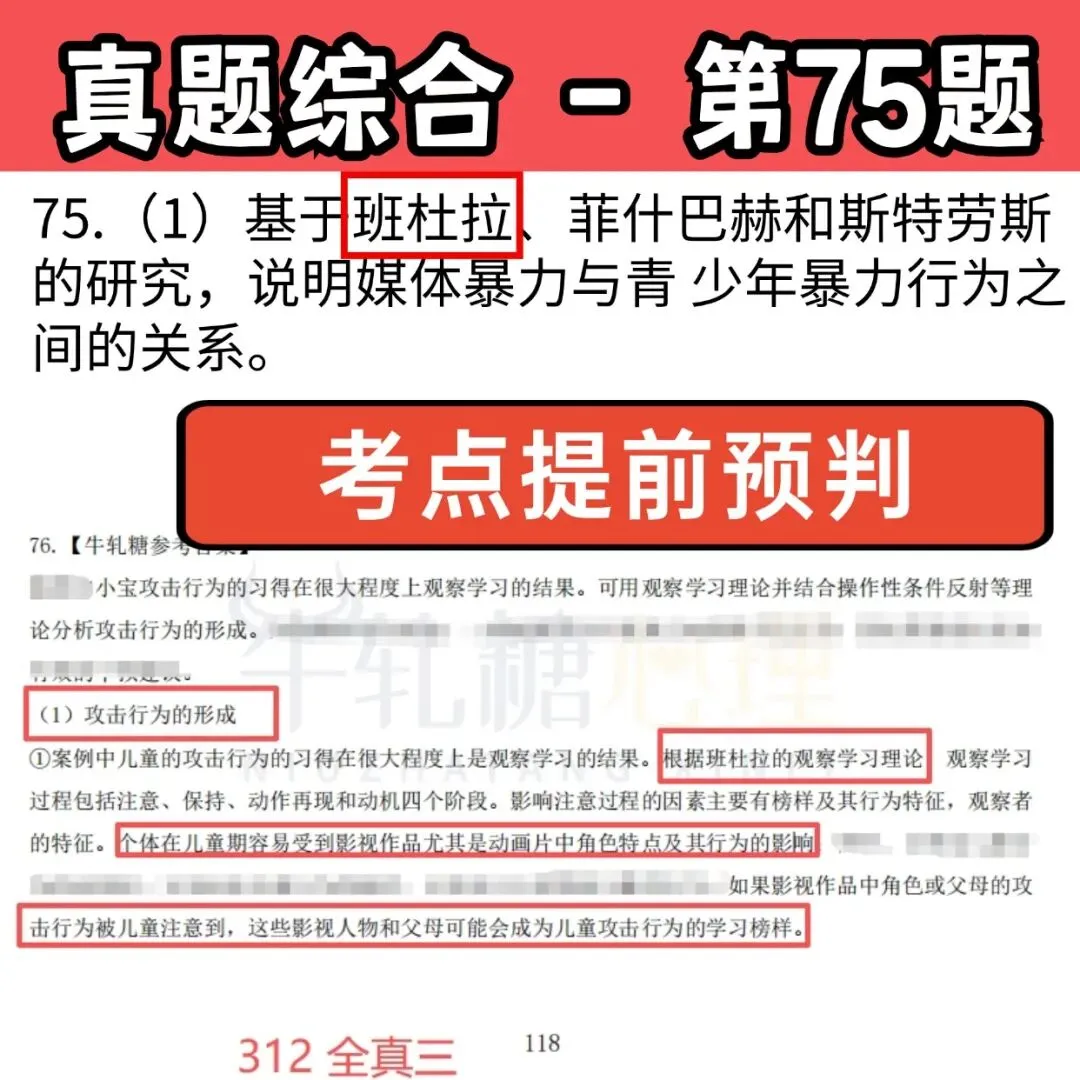 【312押题】26心理学考研学硕312真题牛轧糖凭啥押中201分?-第48张图片-四季读书网