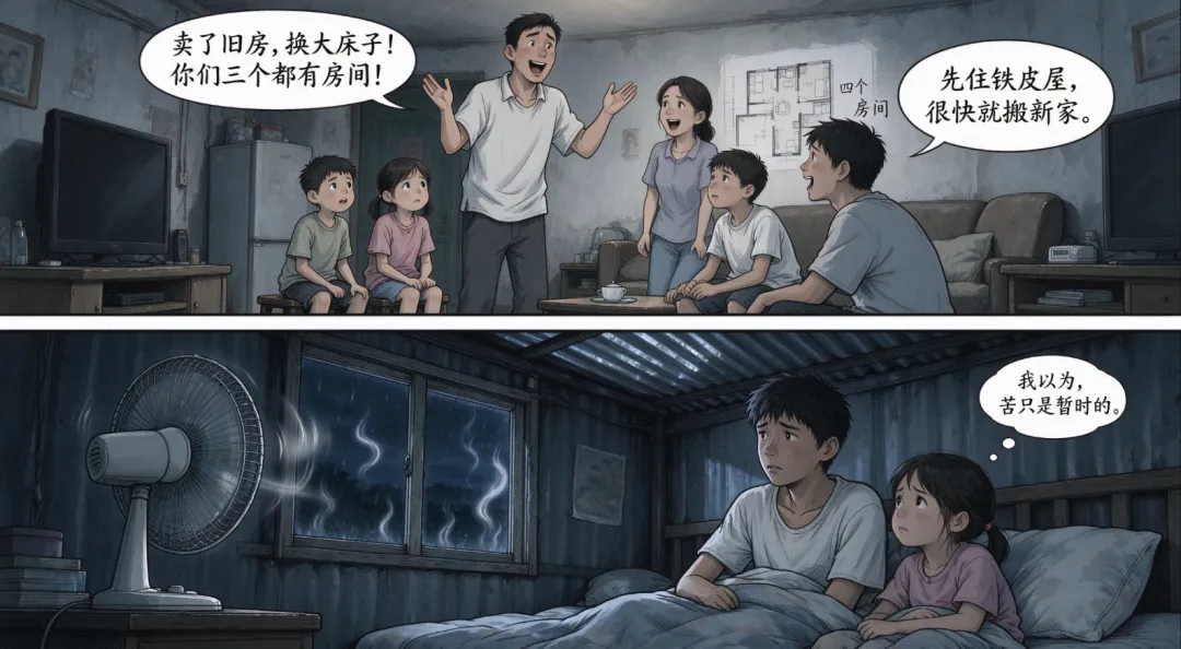 我陪全家住铁皮房苦读到高考,爸说新房归弟,家里所有好处永远优先弟弟,姐姐什么都没有-第1张图片-四季读书网