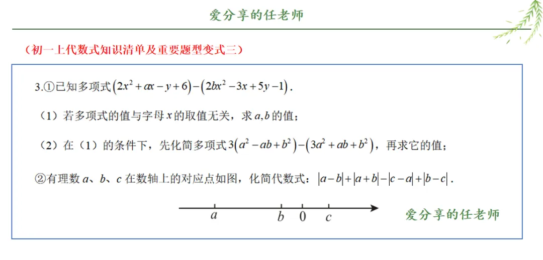初一上代数式知识清单及重要题型-第5张图片-四季读书网