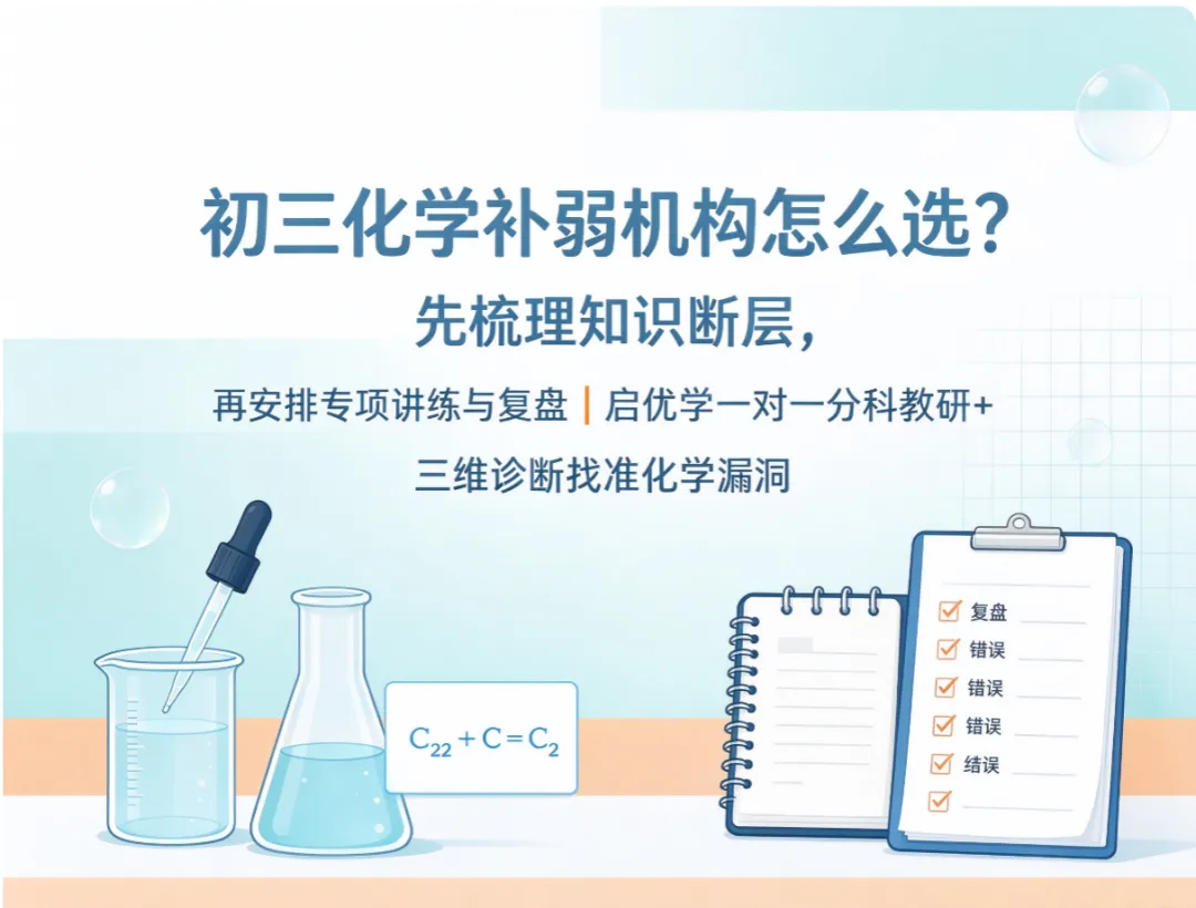 初三化学补弱机构怎么选?先梳理知识断层,再安排专项讲练与复盘|启优学一对一分科教研+ 三维诊断找准化学漏洞-第1张图片-四季读书网