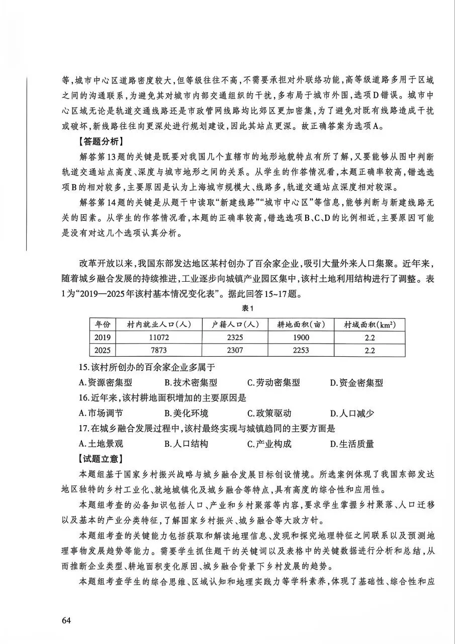 2026年高考地理江苏卷官方解析-第9张图片-四季读书网