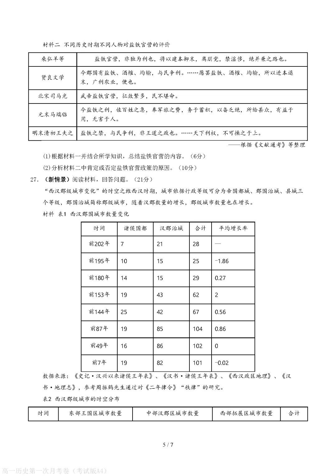 【试卷】高一上册历史|第一次月考试卷(2026-2027学年)(考试版+解析版)-第5张图片-四季读书网
