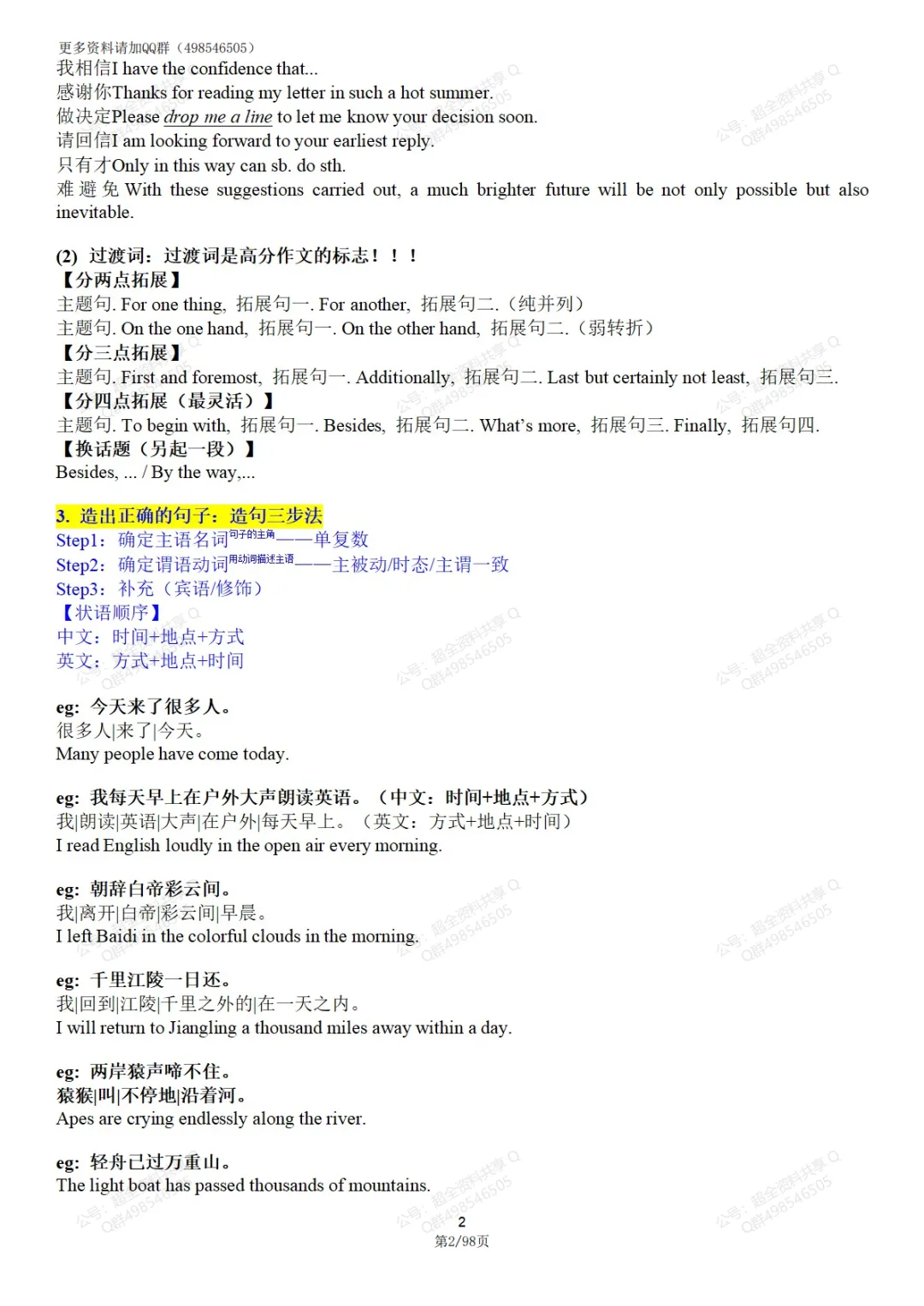 高考英语作文别乱背!方法+历年真题范文,直接照着练(pdf分享)-第3张图片-四季读书网 高考英语作文别乱背!方法+历年真题范文,直接照着练(pdf分享)-第3张图片-四季读书网