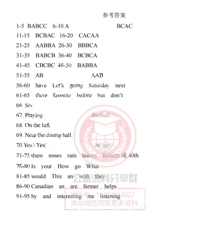 【初一/六上】2025年哈17中学六上期中考试英语试卷及答案-第11张图片-四季读书网